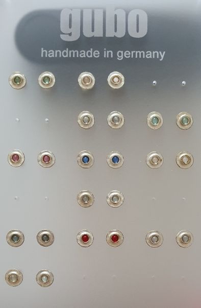 gubo - MADE IN GERMANY - Ohrstecker Dots mini, matt versilbert