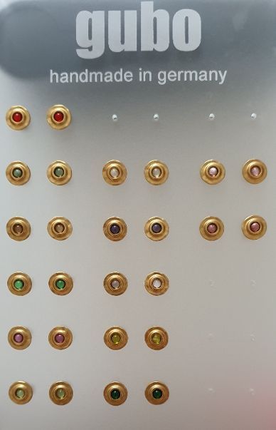 gubo - MADE IN GERMANY - Ohrstecker Dots mini, matt vergoldet